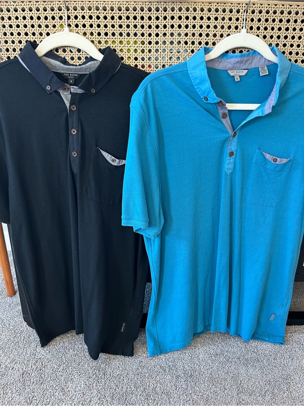 Ted Baker Men's Short Sleeve Polo Shirt - Black and Blue Lot